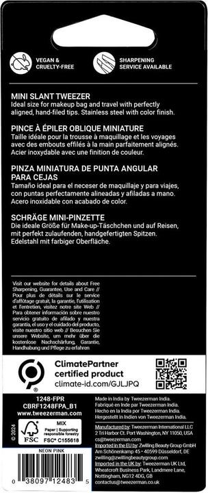 Nährwerte und Zutaten Tweezerman Mini Slant Tweezer