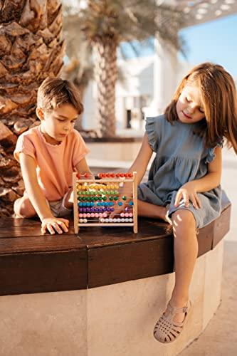 Actual product image Activity Board Beech arithmetic frame for primary school pupils / 100 wooden arithmetic board / colourful balls