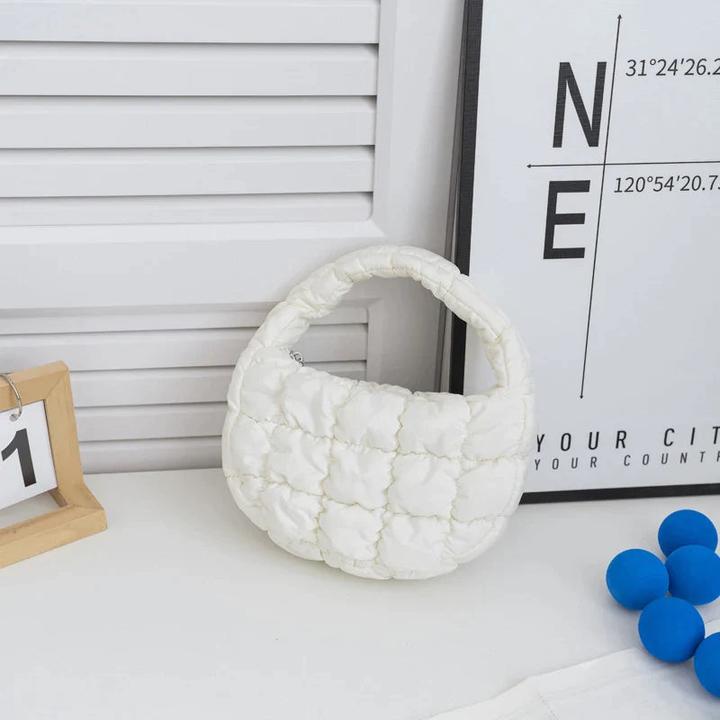 Image du produit Only-Bags.Store Mini-sac Cercle matelassé Téléphone Pourpre Élégant Violet Nylon souple Rembourré