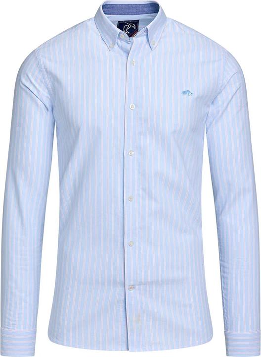Actual product image Raging Bull Mens Stripe Oxford Cotton Long-Sleeved Shirt (XL)