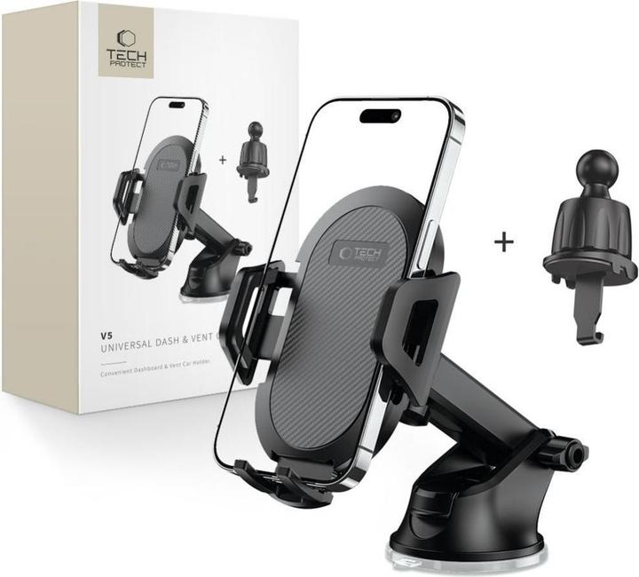Produktbild Tech-Protect V5 car phone holder for cockpit / air vent - black