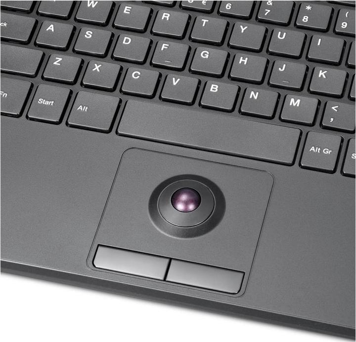 Actual product image Perixx PERIBOARD-538 H EN, wired USB keyboard with trackball - scissor keys - 2 USB hubs in (DE, Cable)
