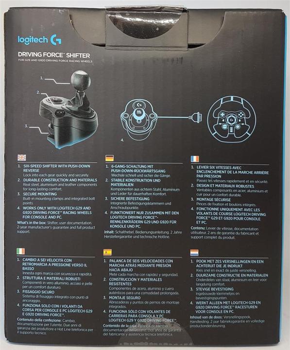 Actual product image Logitech G Driving Force Shifter for Driving Force G29 & G920 (PC, PS4, Xbox One X, PS5, Xbox Series X)