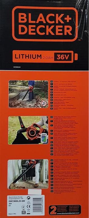 Produktbild Black & Decker Gwc3600l20 (Akkubetrieb, Laubsauger-& bläser, Laubbläser, Laubsauger)