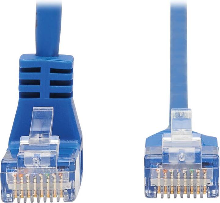 Actual product image Eaton Down-Angle Cat6 Gigabit Molded Slim UTP Ethernet Cable RJ45 Right-Angle Down M to RJ (U/UTP, CAT6, 6.10 m)