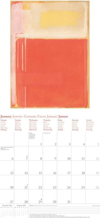 Produktbild Neumann N NEUMANNVERLAGE - Mark Rothko 2025 Broschürenkalender, 30x30cm, Wandkalender mit Abbildungen von (30 x 30 cm, Harter Einband, Deutsch)