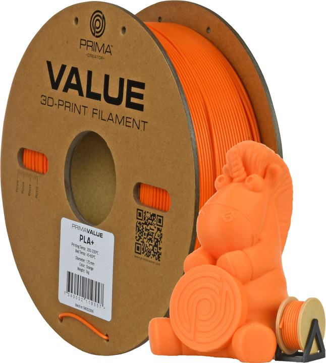 Actual product image Prima Creator PrimaValue PLA+ (PLA, 1.75 mm, 1.32 g, Orange)