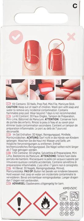 Actual product image KISS Nails - imPress Knock Out (Artificial nails, Grey, White)