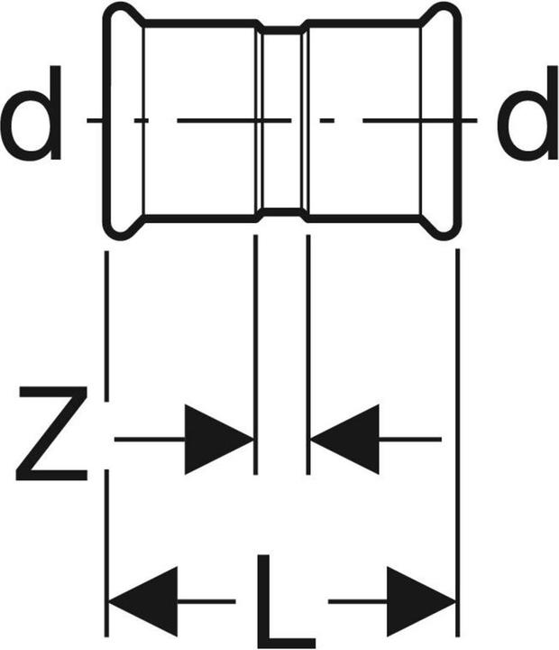 Produktbild Geberit Mufa Mapress C-Stahl 66,7 mm (22012 m.) (Pressverbindung)