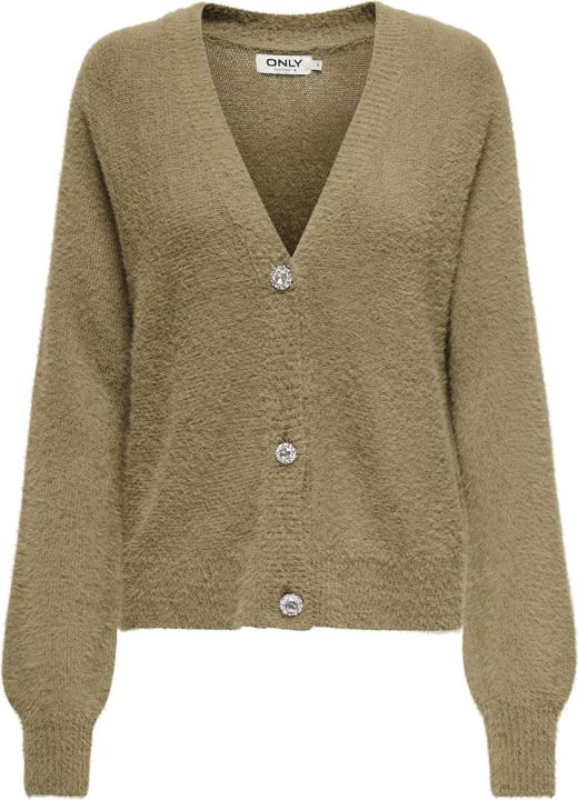 Produktbild Only Normal geschnitten V-Ausschnitt Gerippte Ärmelbündchen Strickjacke Strickjacke (M)
