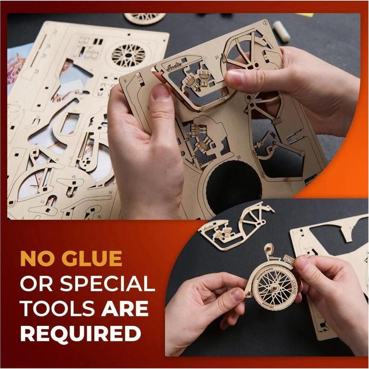 Actual product image Ugears 70194 Indie Moto 2.5D Puzzle - Indie Moto 2.5D Puzzle