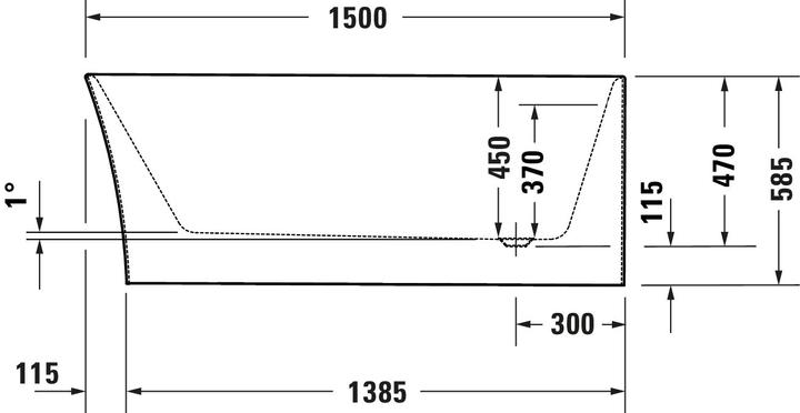 Actual product image Duravit DuraSenja bathtub (215 l, 150 cm, 75 cm)