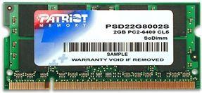 Patriot Mémoire pour ordinateur portable Signature, SODIMM, DDR2, 2 Go, 800 MHz, CL6 (PSD22G8002S) (1 x 2GB, 800 MHz, DDR2-RAM, SO-DIMM)