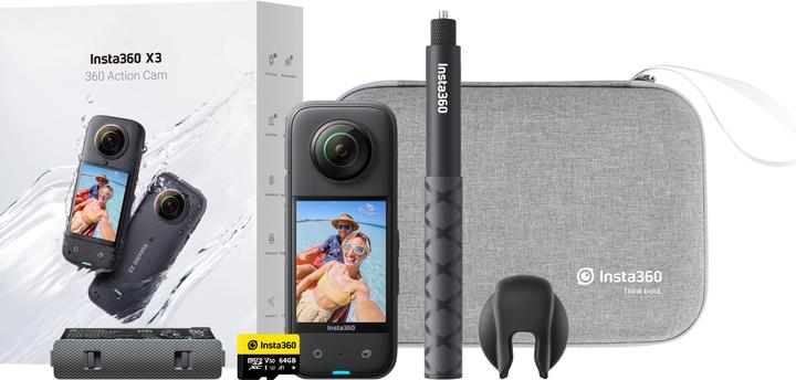 Insta360 X3 Bundle (30p, 5.7K, Bluetooth, WiFi)