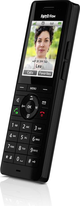 Actual product image AVM FRITZ!Fon 20003009, DECT telephone, Wireless handset, Speakerphone, 100 entries, Caller ID, Black