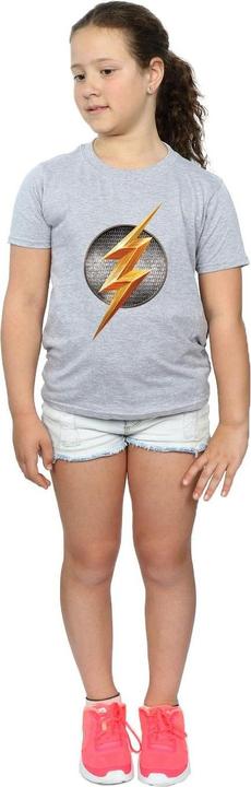 Actual product image Girls Justice League Movie Flash Emblem Cotton T-Shirt (128)