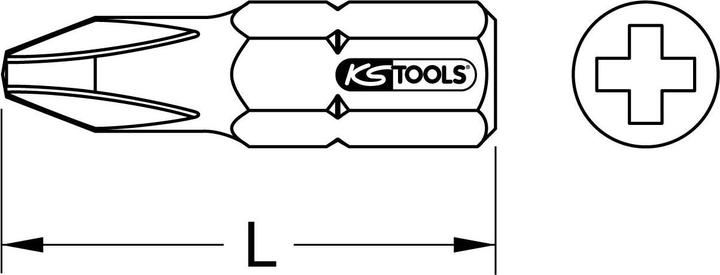 Image du produit KS Tools 1/4 bit. 25 mm de diamètre. PH000 911.3333 (PH0000)