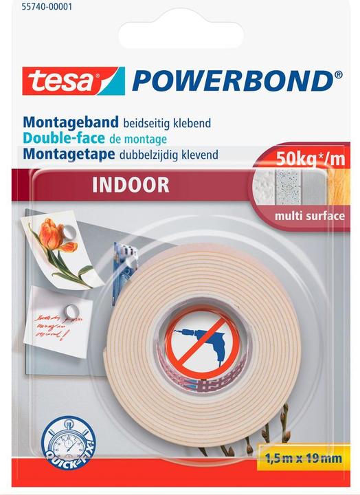 Actual product image tesa Powerbond INDOOR double-sided mounting tape (19 mm)