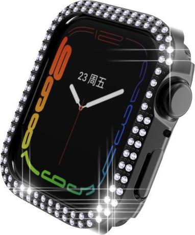 Cover-Discount Apple Watch 45mm - Glitzer Strass Schutz Case schwarz