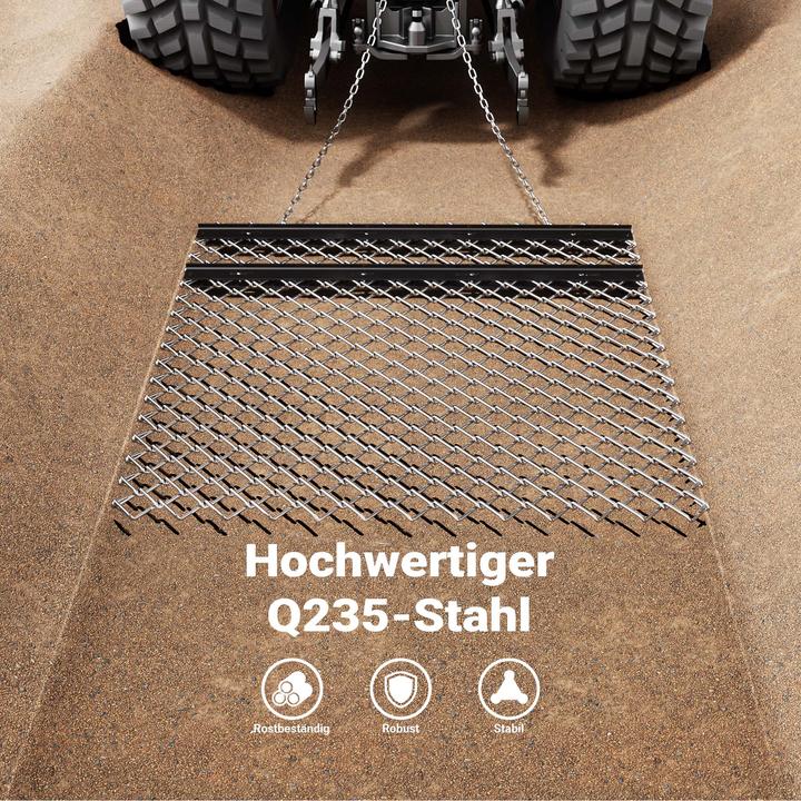 Produktbild Wiltec Wiesenegge 155x123,5cm Schleppegge Wiesenschleppe Rasentraktor Feldegge (Rasentraktor)