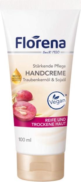 Actual product image Florena Hand cream with grape seed oil and soya oil, 100 ml (100 ml)