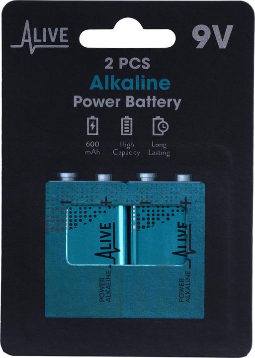 Immagine prodotto Batteria alcalina (2 pz., 9V Block, 600 mAh)