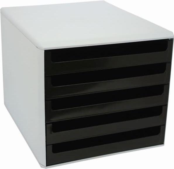 Metzger&Mendle M&M Schubladenbox schwarz DIN A4 mit 5 Schubladen (C4)