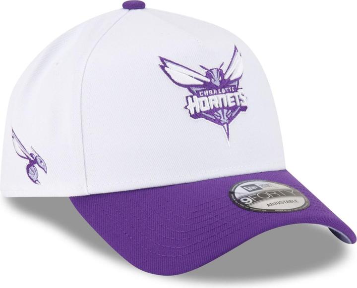 Actual product image New Era 9Forty A-Frame Snapback Cap - Charlotte Hornets White