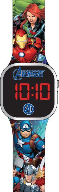 Actual product image Accutime LED kids watch Avengers (blue), Digital clock with LED display for time and date, Soft... (Digital watch, 38 mm)