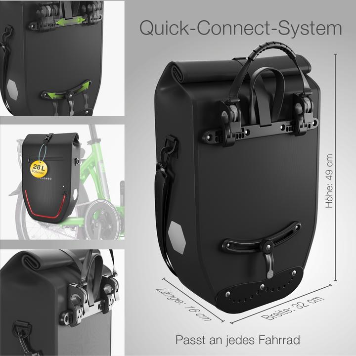 Immagine prodotto Eloneo Borsa da bicicletta per laptop (28 l, Borsa portapacchi)