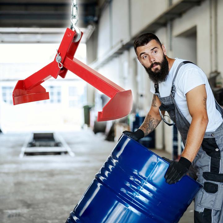 Produktbild XPOtool Hebeklemme für Fässer 210l 500kg 20-65cm Fasszange vertikal Fasskralle