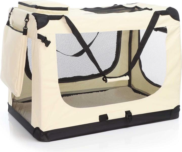 Image du produit Wiltec Fudajo Caisse de transport XXXL Pliable Beige 100x69x69cm Caisse chien Caisse voyage Caisse chat (Chien, Pliable)