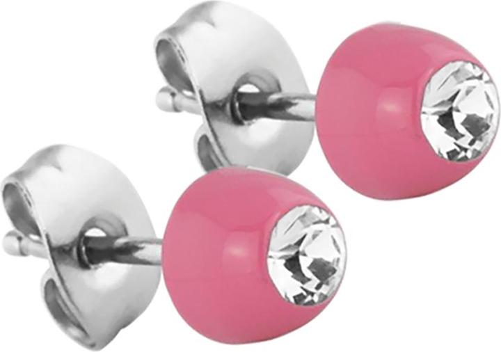 Produktbild Star Piercing Ohrstecker pink mit Swarovski Kristall silber (Chirurgenstahl 316L, ohne Messing)
