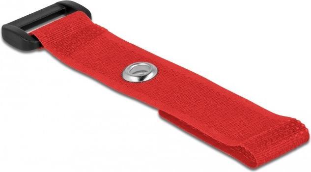 Immagine prodotto Delock Fascetta in velcro con anello e occhiello di fissaggio L 150 x L 20 mm rosso 5 pz. (Fascette in velcro, 150 mm, 5 pz.)