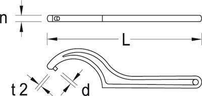Immagine prodotto Gedore 40 5862 Chiave a gancio Forma B 5862 (58 mm, 62 mm)