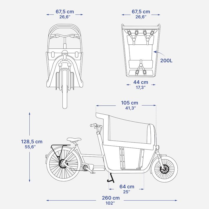 Produktbild Btwin E-Lastenfahrrad Long John F900E Family taupe