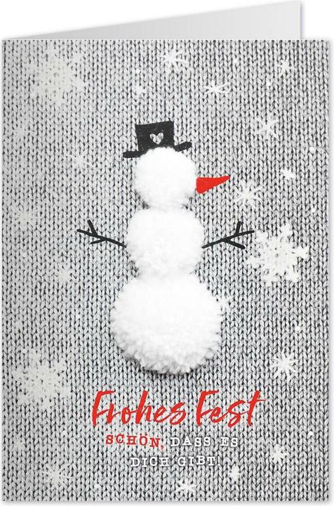 Produktbild Sheepworld Weihnachtskarte Strick Schneeman 11 x 16 cm (1 Stk.)
