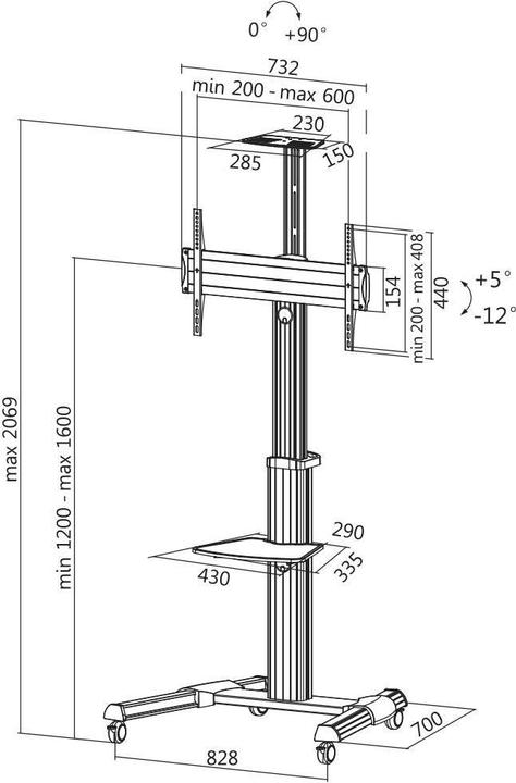 Immagine prodotto LogiLink Supporto TV (Universale, 70", 50 kg)