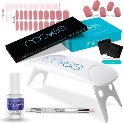 Actual product image Nooves Starter Kit Beauty Rose UV/LED Nail Lamp Gel Top Coat Glossy Gel Nail Sticker (Nail varnish dryer, Rose)