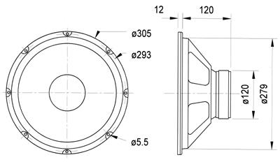Actual product image Visaton HiFi woofer W 300, 8 Ohm
