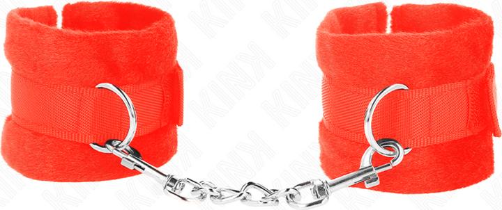 Kink Beginner Fur Hand Cuffs Red 30 X 7 cm
