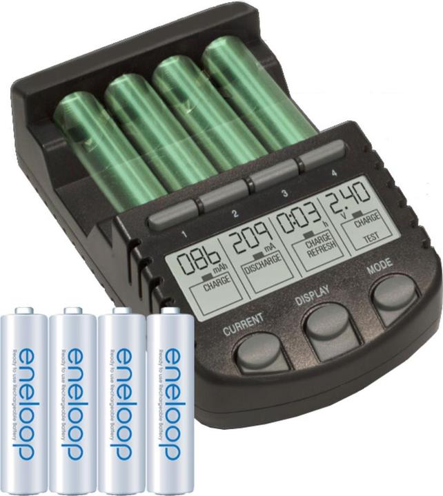 Sanyo Eneloop AAA HR-4UTGA and BC-700 LCD fast charger (4 pcs., AAA, 700 mAh, Battery + charger)