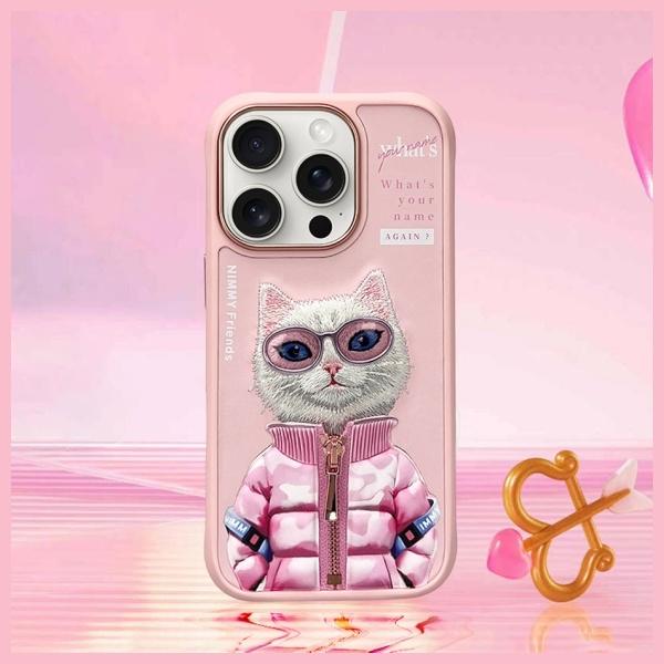 Actual product image Prestigio Nimmy case iPhone 16 Pro 6.3" pink Cool&Cute 2.0 Cat (Apple iPhone 16 Pro)