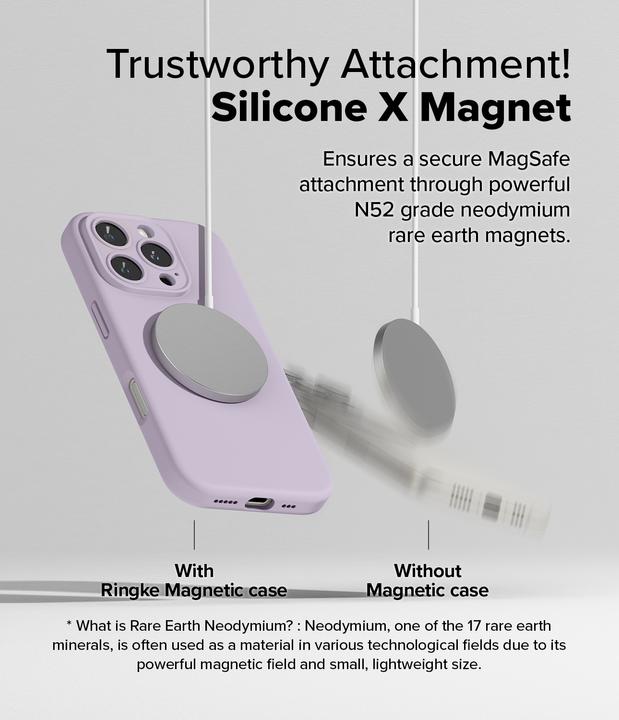 Produktbild Ringke Case for iPhone 16 Pro Max SILICONE MAGNETIC LIGHT PURPLE (Apple iPhone 16 Pro Max)
