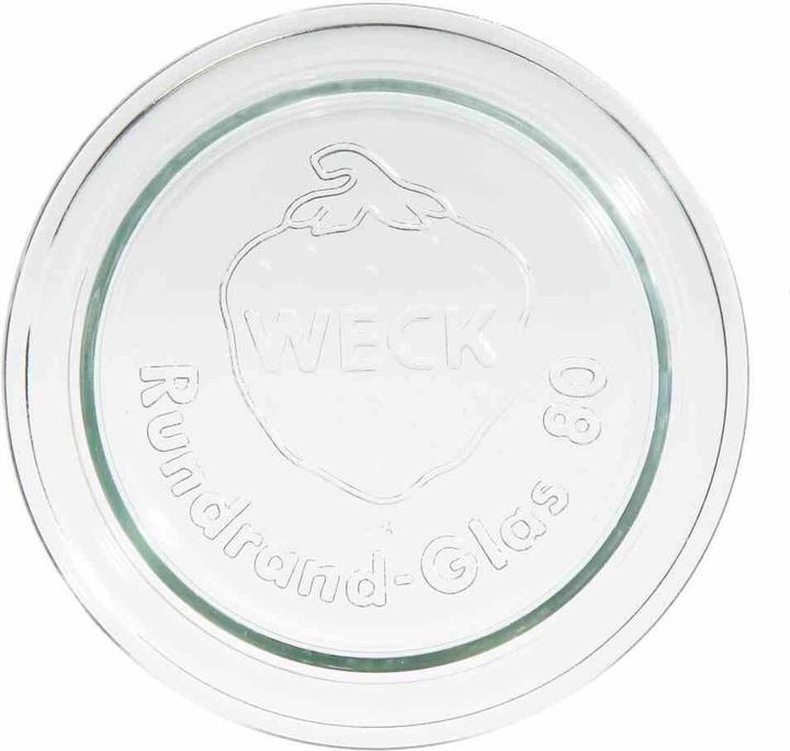 Immagine prodotto Weck Coperchio in vetro con bordo rotondo per conserve, Ø 80 mm, 1 pezzo (1 pz., 1 l)