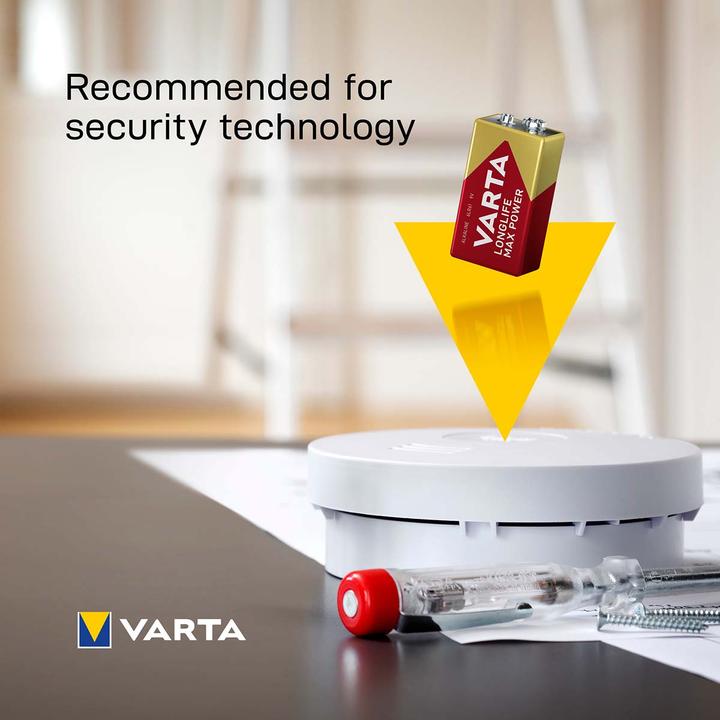 Actual product image Varta Longlife Max Power (1 pcs., 9V Block, 580 mAh)