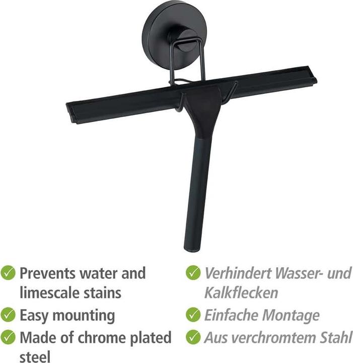 Image du produit Wenko Raclette de douche Vacuum-Loc 25 cm noir