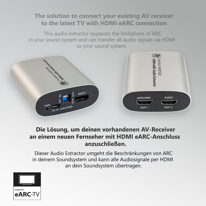 Produktbild FeinTech VAX01202 HDMI eARC Audio Extractor & Splitter