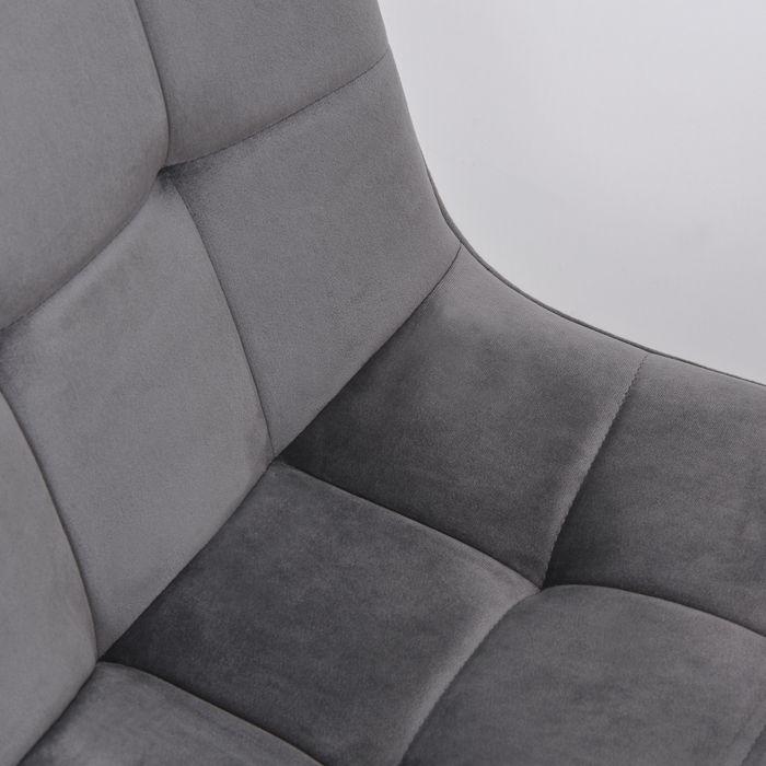 Produktbild Swisshandel24 2er-Set Esszimmerstuhl Polsterstuhl Küchenstuhl Esstisch Schaumstoff Metall Grau+Schwarz 45 x 63 x 9