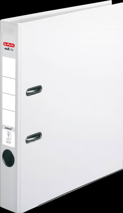 Actual product image Herlitz Folder maX.file protect, spine width: 50 mm, white DIN A4, PP plastic cover, edge protec (A4, 50 mm, 1 Piece)